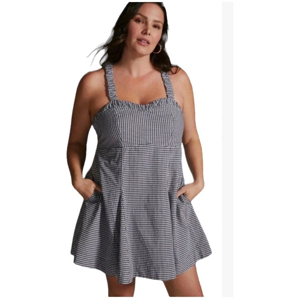 Maeve Anthropologie Womens Sweetheart Dress Black White Gingham Size M NEW $148